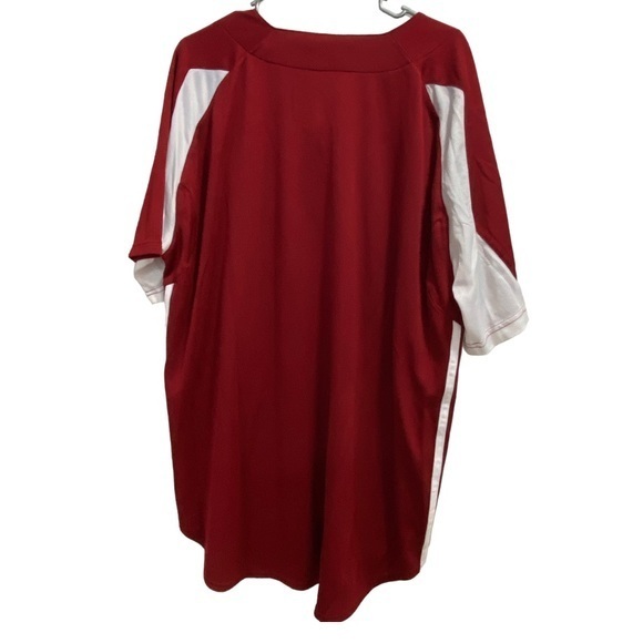 Adidas Baseball Jersey‎ Men's Maroon/ White Two-Button Mesh size 2XL - Picture 2 of 4
